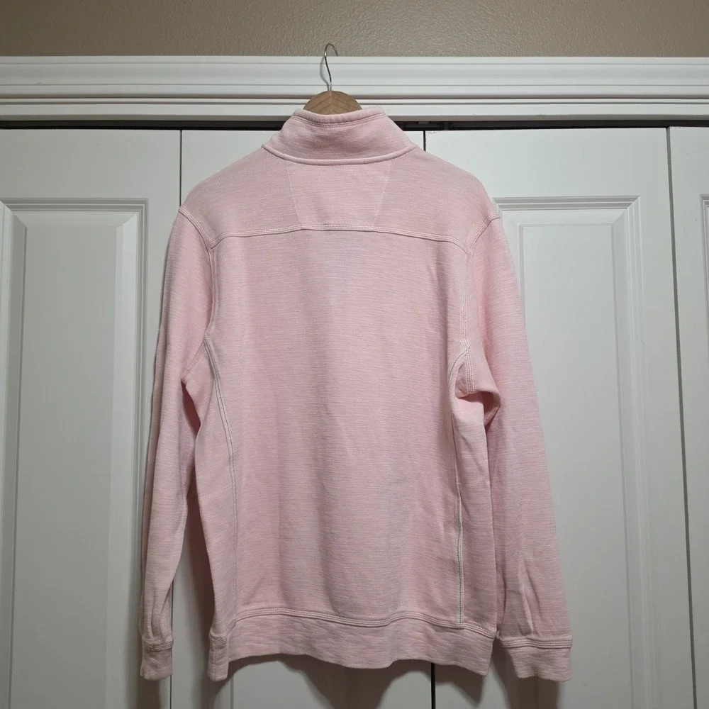 Tommy Bahama Men's Pink 1/4 Zip Pullover Sweatshirt Mock Neck Size M